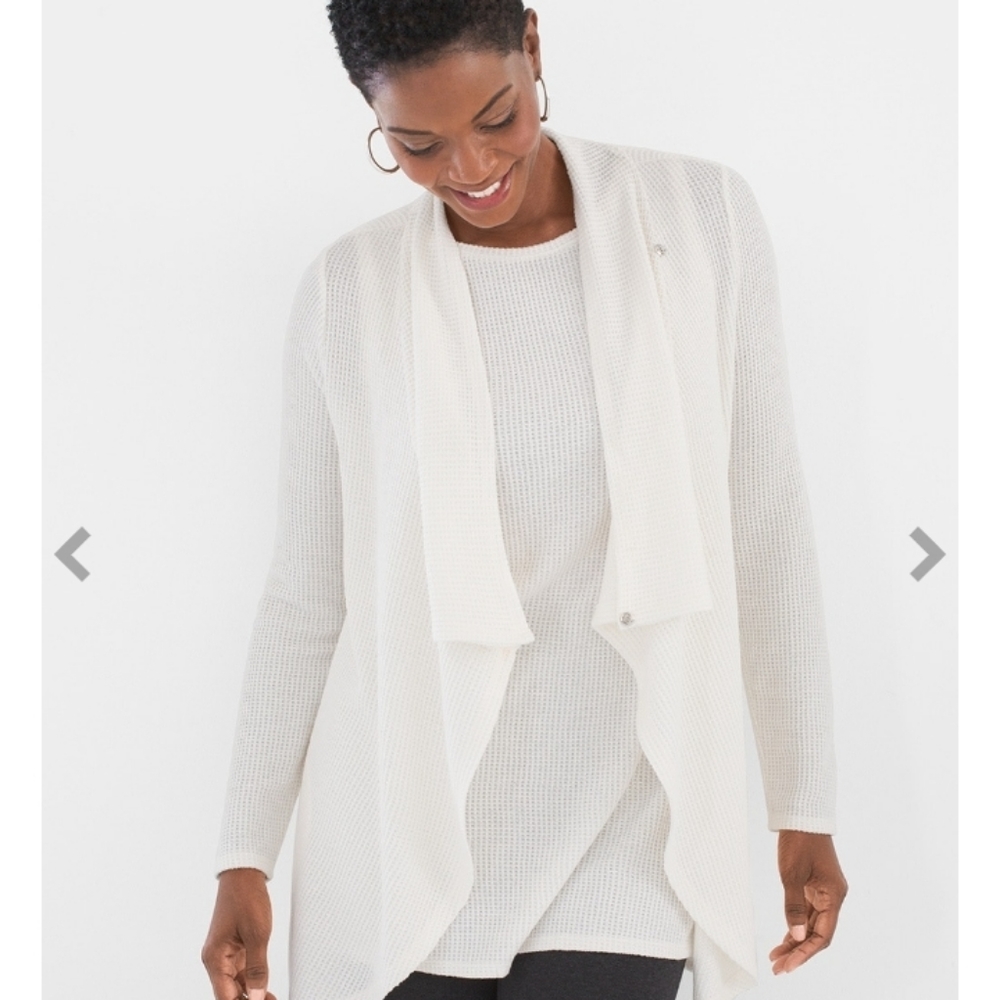 CHICOS zenergy waffle cardigan